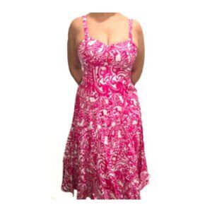 Pink and white floral dress